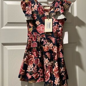 NWT Joyfolie Mia Joy Marci Dress in Floral Midnight Blue Size 3